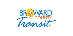 A blue and yellow logo for the broward county transit.