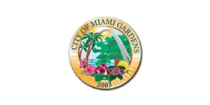 A city of miami gardens seal is shown.