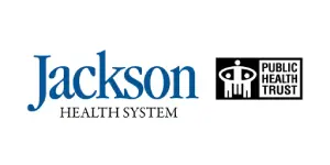 A jackson health system logo next to an image of the same.