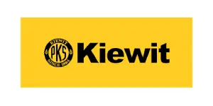 A yellow and black logo for kiewit