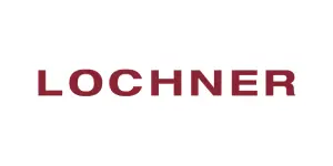 A red and white logo for lochner